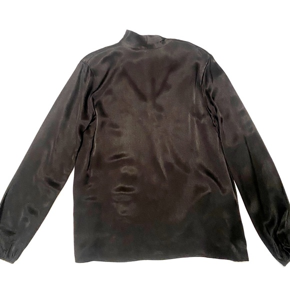 LILLA P Black Silky Blouse NWT - Picture 2 of 4